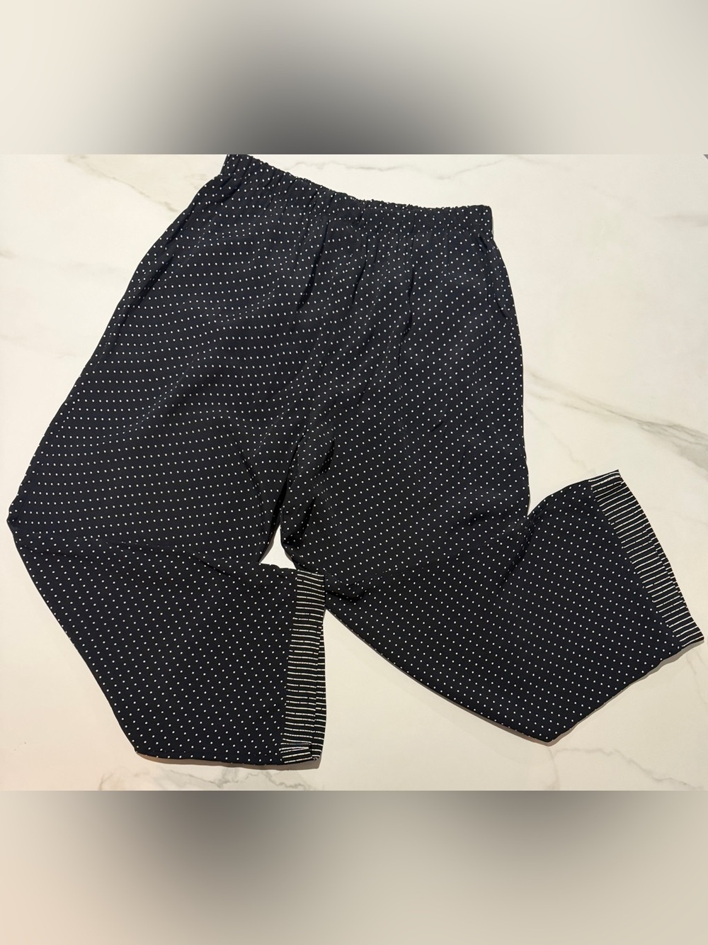 Marla Duran black Polka Dot Elastic Waist Pants